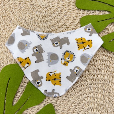ConjBody Manga Curta, Shorts e Babador Bandana Safari-Mostarda e Off White