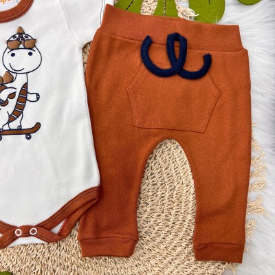 Conjunto M/c dino de skate ferrugem