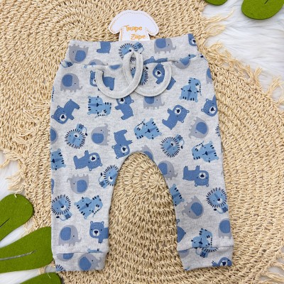 Conjunto M/c Safari Leão Mescla e Azul