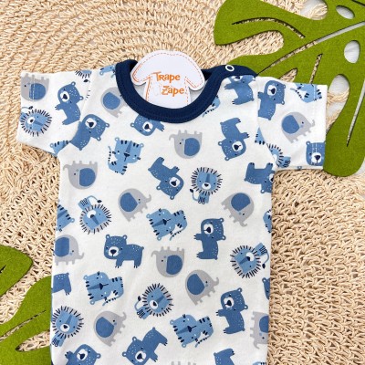 Conj Body Safari - Branco e Azul Jeans