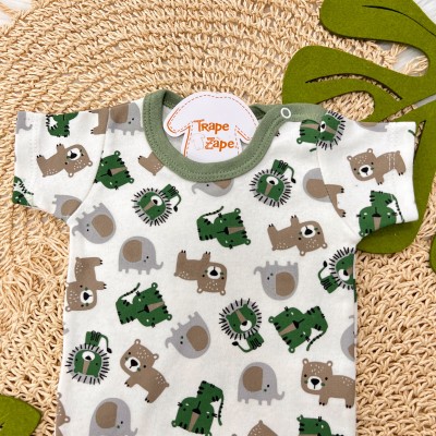ConjBody Safari - Off White e Verde