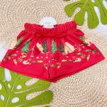  Natal 2024 - Conjunto Blusa Ursinha e Short Vermelho 