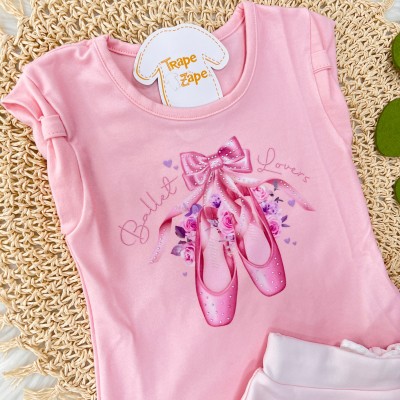 Verao 23/24 Infanti - Conjunto sapatilha de bailarina Rosa