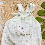 Jardineira Curta Nózinho My Little Bear Off White e Verde