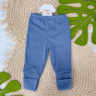  Conj. de Malha 3 Peças - Ursinho - Azul Jeans e Off White