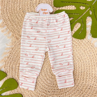  CONJ. DE MALHA 3 PEÇAS - Girafa come Folhas - Telha e Off White
