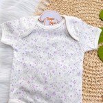 CONJ. DE MALHA 3 PEÇAS - Ursinha com Laço - Off White e Lilás