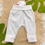 CONJ. DE MALHA 3 PEÇAS - Ursinha com Laço - Off White e Lilás