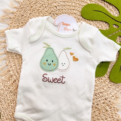 CONJ. DE MALHA 3 PEÇAS - Sweet Perinhas- Off White e Verde