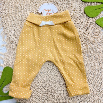  CONJ. DE MALHA 3 PEÇAS - Sweet Perinhas - Off White e Mostarda