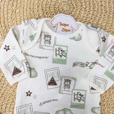  CONJ. DE MALHA 3 PEÇAS-Aviador Verde e Off White