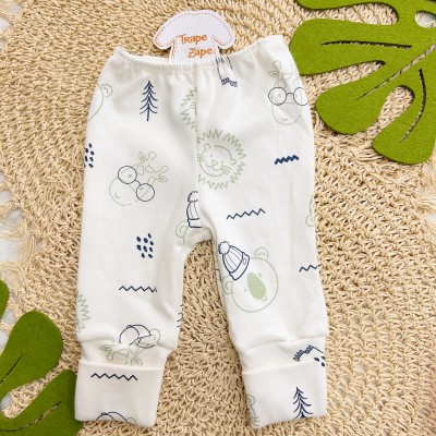 CONJ. DE MALHA 3 PEÇAS - Urso Fofinho - Verde e Off White