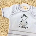 CONJ. DE MALHA 3 PEÇAS - Zebrinha - Branco e Cinza