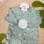 Macacão Trape Zape- Bebê Polvo - Verde e Off 