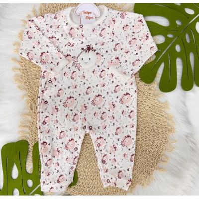 Macacão Trape Zape - Lua e estrelas Off White, Bordô e Rose