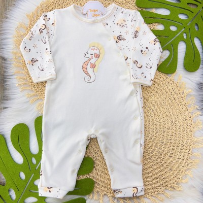 Macacão Trape Zape - Cavalo Marinho Off White e Salmão 