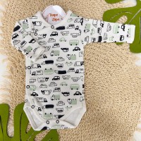  Body Kimono M/L carrinhos verde e preto