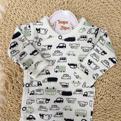  Body Kimono M/L carrinhos verde e preto