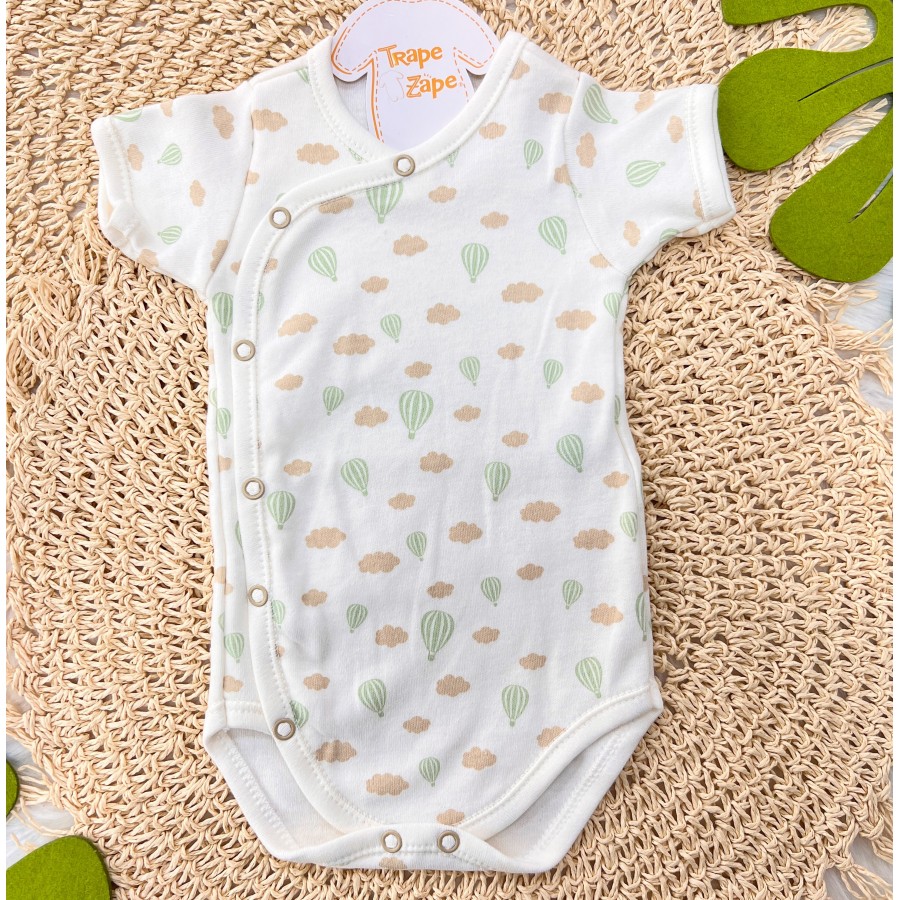  Body kimono M/c balão off verde e bege