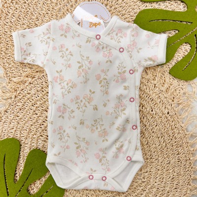  Body Kimono M/c Off florido Rosê e bege