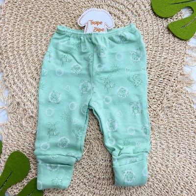  Kit 3 Calças - Bichinhos Felizes - Azul, Off White e Verde