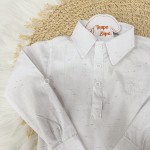 Camisa Manga Longa Branca com Botões 