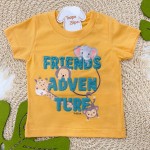 Verão 23/24-  Conj Camiseta Friends Adventure e Bermuda Safari -Laranja e Verde
