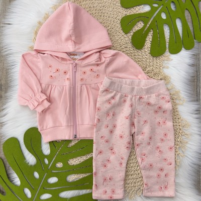 Inverno 24 - Conj. Jaqueta Margaridas e Calça Moletinho - Rosa