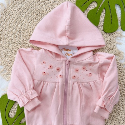 Inverno 24 - Conj. Jaqueta Margaridas e Calça Moletinho - Rosa