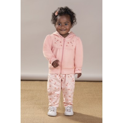Inverno 24 - Conj. Jaqueta Margaridas e Calça Moletinho - Rosa