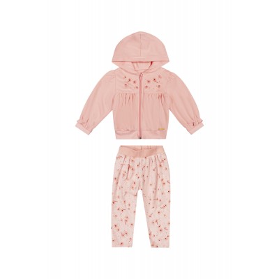 Inverno 24 - Conj. Jaqueta Margaridas e Calça Moletinho - Rosa