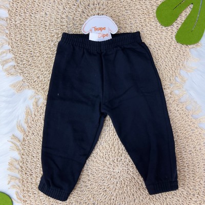  Blusa Ursinha com Manga Longa em Pelinho e Calça em Moletinho - Preto e Rosê