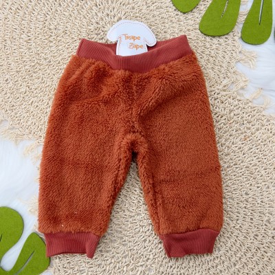 Blusa Manga Longa e Calça de Pelinho - Urso Ferrugem