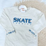 Inverno 24 - Conj. Blusa Manga Longa Skate The City e Calça Moletinho - Marfim e Azul