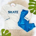 Inverno 24 - Conj. Blusa Manga Longa Skate The City e Calça Moletinho - Marfim e Azul