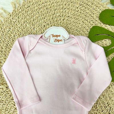 Conj. Colete em Pelinho, Body Manga Longa e Calça Safari Off White - Rosa