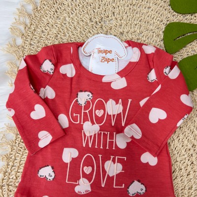 Conj. Blusa Grow with Love e Calça Moletinho - Vermelho