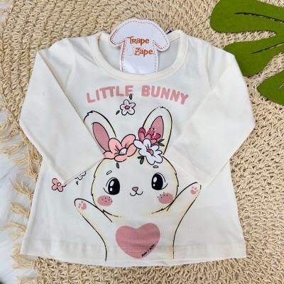 Conj. Colete Pelinhos, Blusa Manga Longa Little Bunny e Calça - Off White