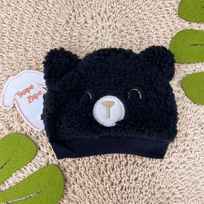 Touca Pelinhos Ursinho com Orelhinha - Preto
