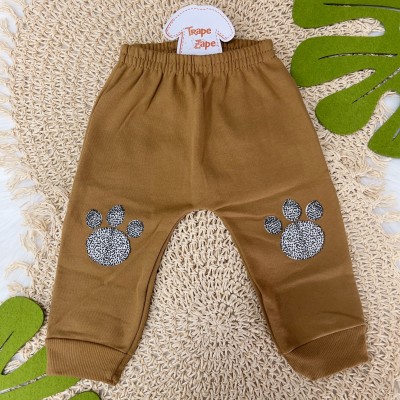 Conj. Blusa com Pelinho Cool Bear e Calça Moletinho- Marrom e Preto