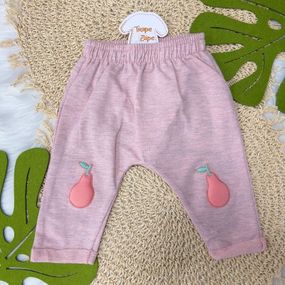  Conj. Blusa com detalhe no punho e Calça Moletinho Peras - Bordô e Rosa Mescla
