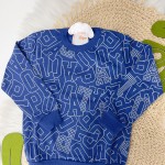 Inverno 24 - Conj. Blusão Letras Upaloo com Calça em Moletom - Azul Royal e Mescla