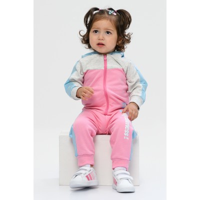  Inverno 24 - Conj. Jaqueta Moletinho e Calça Baby Cuteness - Rosa Chiclete e Azul 
