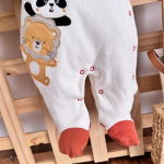 Macacão Trape Zape  - Olá Amiguinhos - Off White e Ferrugem