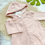 Inverno 2025 - Conjunto sobretudo soft canelado com calça estampada - Rosa 