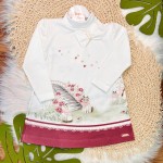Inverno 2025 - Vestido Gatinha com Laço - Branco e Bordô 