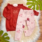 Inverno 2025 - Conjunto Loved Graceful Chic Casaco e Calça - Ferrugem 