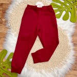  Inverno 2025 - Conjunto Casaco e Calça Moletom Perolas e Babadinhos - Bordô