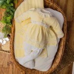 Saída de maternidade Carla - Amarelo e Branco