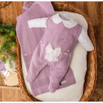 Saída de maternidade Céu estrelado Salopete Manta Coração - Lilás 